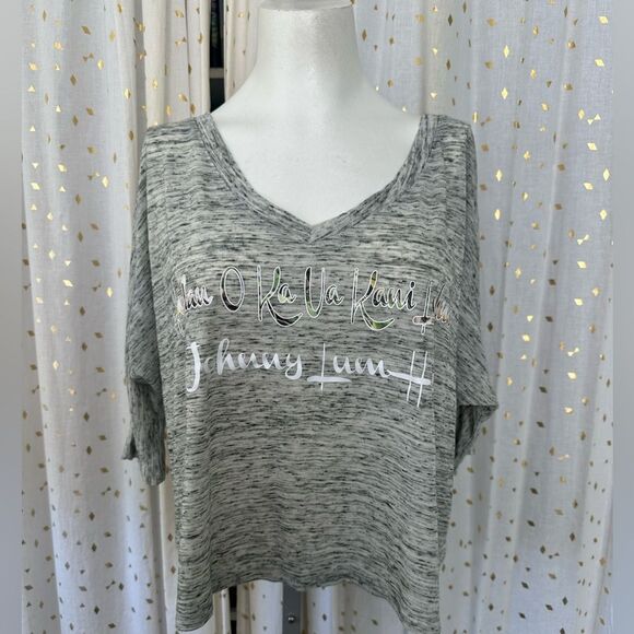 Hula Halau O Ka Ua Kani Lehua Uncle Johnny Lum Ho Dolman Sleeve Oversize Top S - Picture 2 of 5